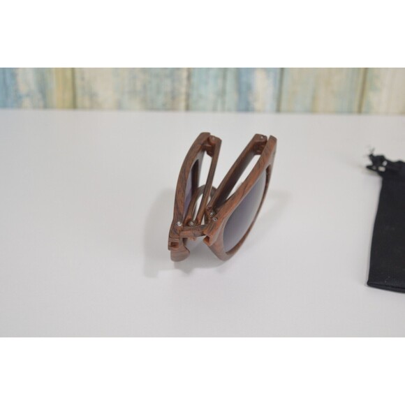 BACARDI Rum Sunglasses Compact Folding Woodgrain Plastic Glasses - Picture 6 of 15